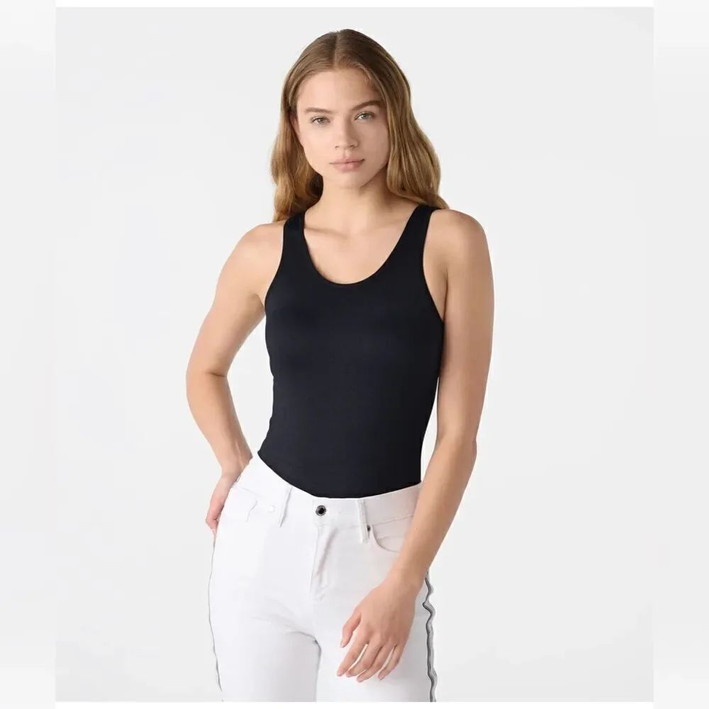 NWT- KARL LAGERFELD- BLACK TANK BODY SUIT- SIZE XS